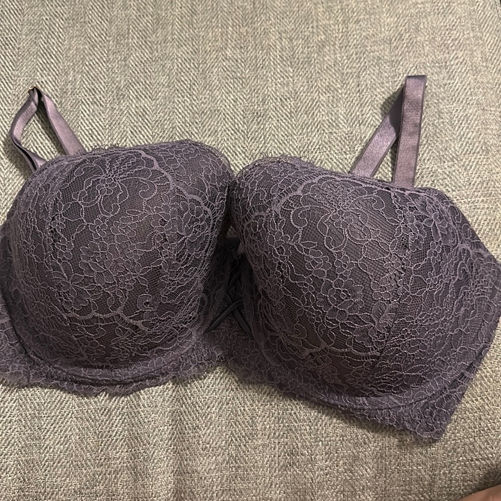 Victoria’s Secret dark purple lacy bra